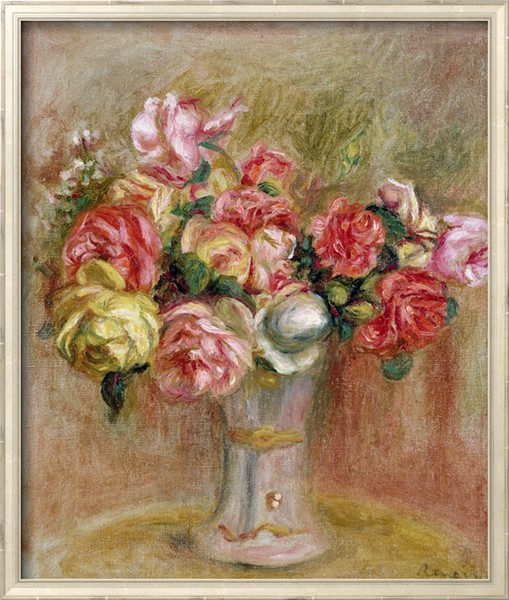 Roses in a Sevres Vase - Pierre-Auguste Renoir painting on canvas
